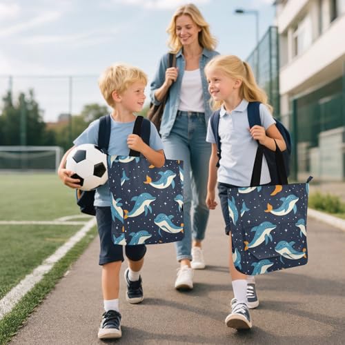 Bolsa de libros con múltiples compartimentos con cremallera y estampado 6