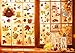 Tuopuda Adesivi Autunno per Fnestra Foglie d'Autunno Vetrofanie Ringraziamento Addobbi Rimovibile Stickers Finestra Foglie d'Acero Ghiande Decorazioni di Feste Autunnali