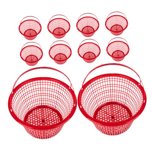 BESTonZON 10pièces Panier Plastique pour Fruits Et Légumes Panier Rond avec Poignée pour pour Et Maison