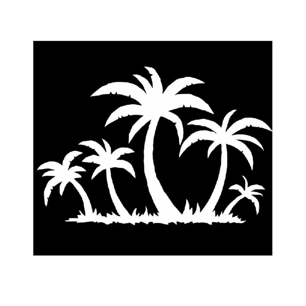 Palms Tropical Tree Fashion Whole Body Car Sticker Plant Waterproof Vinyl Decal(White,16CM X 11CM)