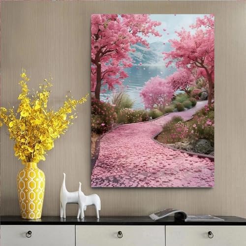 Diamond painting kit complet grand format canevas craft fleur