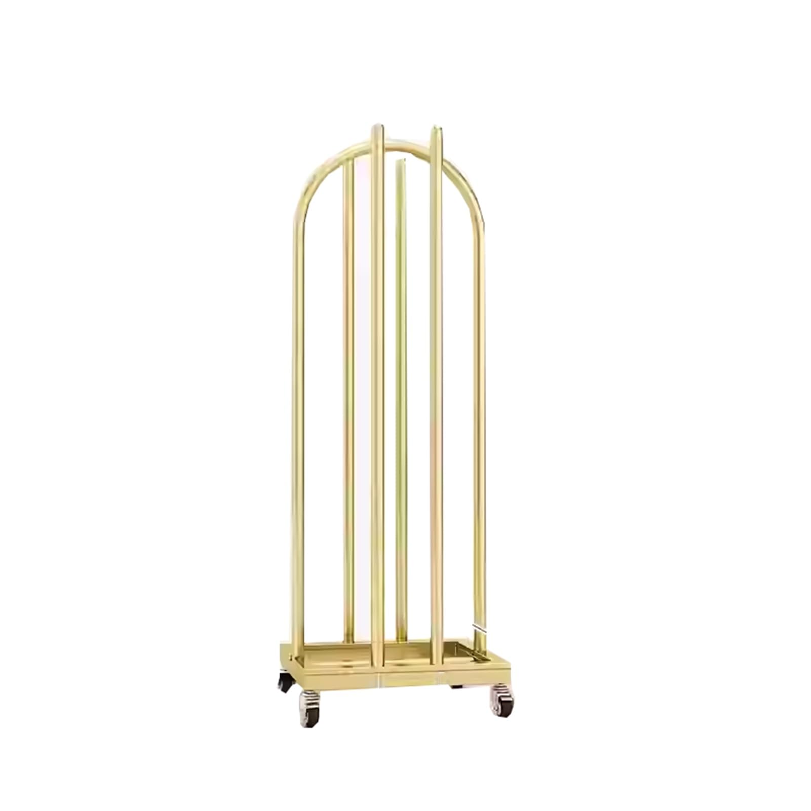 BHGFYXBS Hanger Organizer Stacker With Swivel Caster, Clothes Hanger Stand For Clothing Store Laundry Retail Store,Gold-130x30x35cm