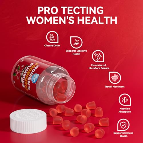 Image of Probiotic for Women Gummies,Feminine Balance Gummies, -1200 Billion Compound, Digestive & Immune Support, Supports Vaginal Health Prebiotics, Natural Cranberry Flavor, Vegan, 60 Gummies