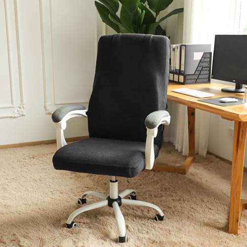 Image of FORCHEER Large Office Chair Covers Stretchable XL Office Chair Cover, Big and Tall Computer Chair Covers (Large,Black)