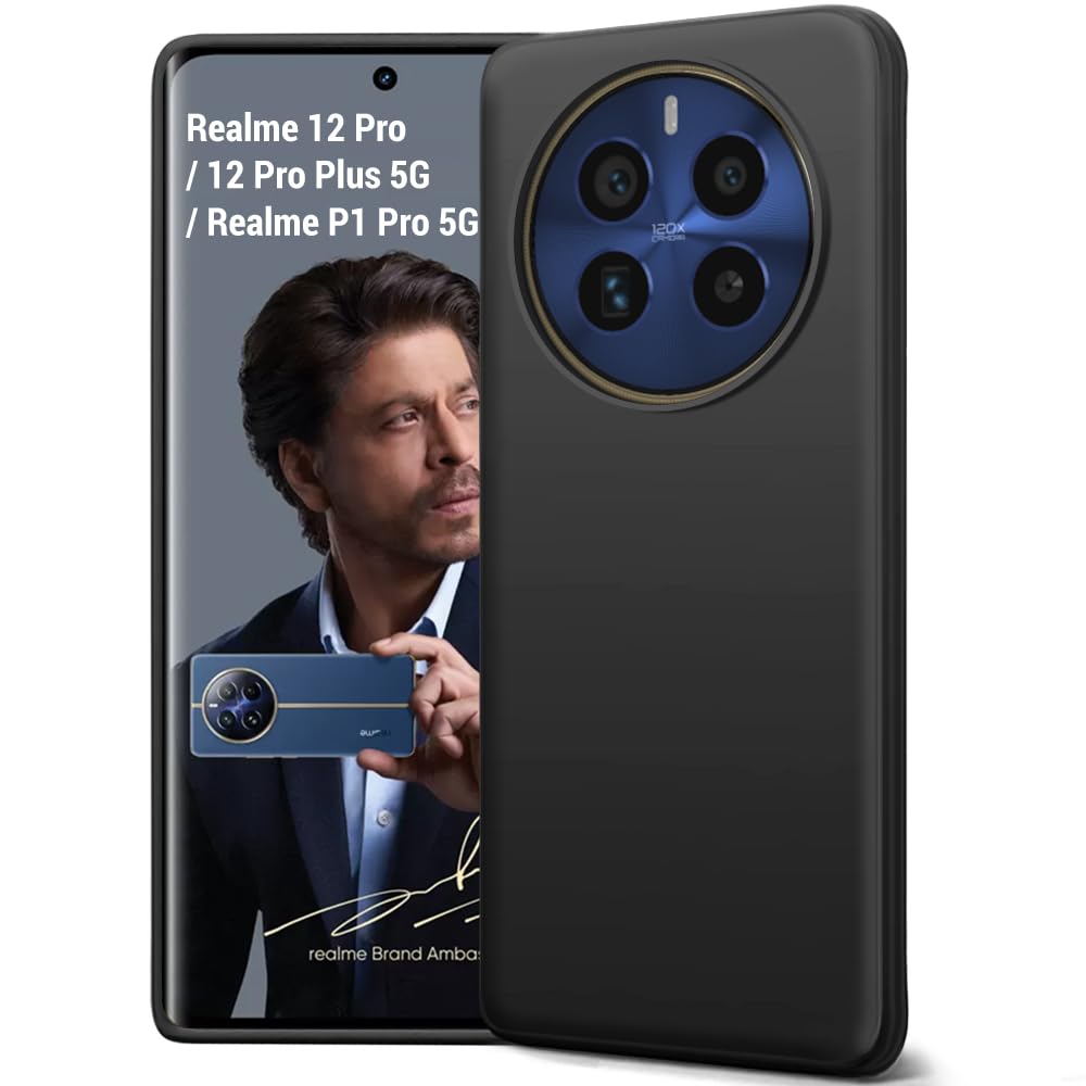 TheGiftKart Liquid Silicone Back Cover Case for Realme 12 Pro / 12 Pro Plus 5G / Realme P1 Pro 5G | Soft Micro-Fibre Lining Inside | Camera Protection Bump | Shockproof Back Cover (Silicone, Black) (B0CXSMFKJK) Amazon Price History, Amazon Price Tracker