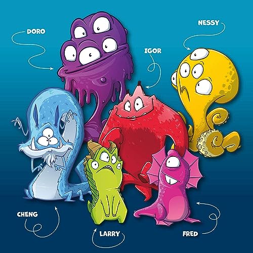 KOSMOS 680688 Monster 12, lustiges Würfelspiel, für 2-5 Personen ab 7 Jahren, in praktischer Open & Play Magnet-Box, Reise-Spiel, kleines Geschenk für Kinder und Erwachsene, Partyspiel