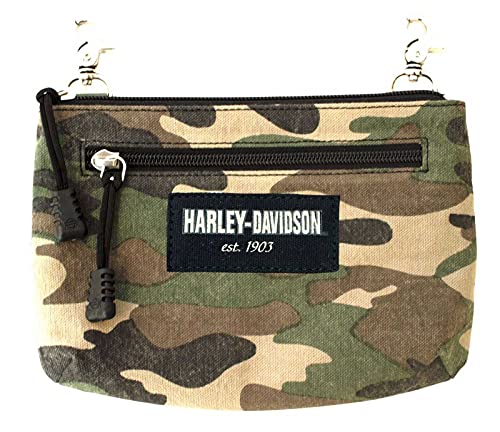 Harley-Davidson Women's Camo Print Cotton Canvas Hip Bag w/Strap - Brown