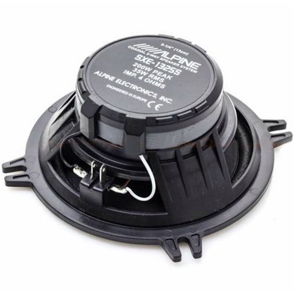 Kit Set para Alpine SXE-1325S 2 Altavoces coaxiales de 2 vías 13 cm 130 mm 5" de diámetro 35 vatios rms y 200 vatios máx 4 ohmios 92 db, par + Tornillos de instalación Gratis