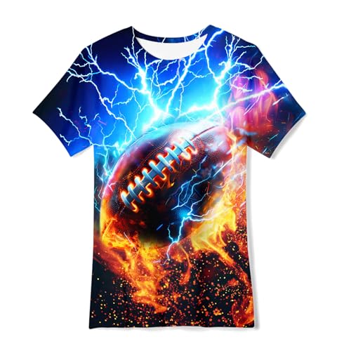 Image of 3D Graphic Short Sleeve Shirts Boys Girls Cool T-Shirt Unisex Novelty Tees for 7-12 Years Teens