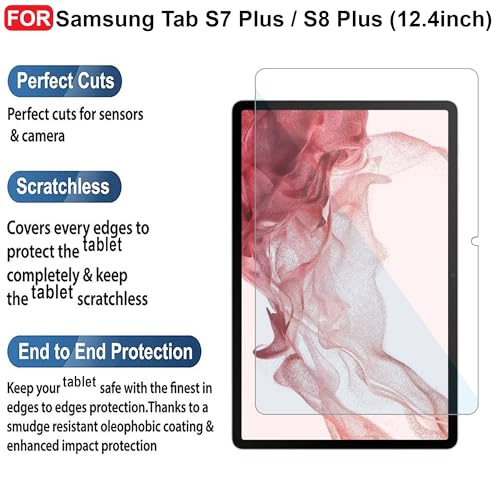 Image of CEDO Samsung Galaxy Tab S7 Plus / S8 Plus (12.4 inch) Tempered Glass | Screen Protector Glass (Transparent)