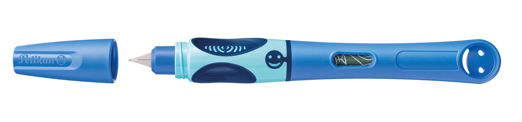 Pelikan - Griffix - Penna Stilografica - Blu - Destrimani - Impugnatura Ergonomica Pedagogica - Cartuccia Inchiostro Blu Inclusa - Made in Germany Blu Destrimani Blu