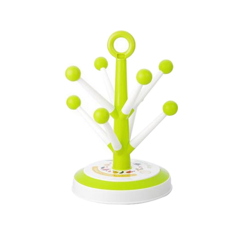 UminilifeGreen Polypropylene Cup Hanger (8 Hooks) - Cup Mug Tree Storage Rack - Kitchen Organizer