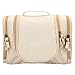 Produktbild ACBungji Groß Kulturbeutel zum Aufhängen Reise Kosmetiktasche Kulturtasche mit Tragegriff und Haken Faltbar Waschtasche Make-up Tasche für Damen Herren (Beige)