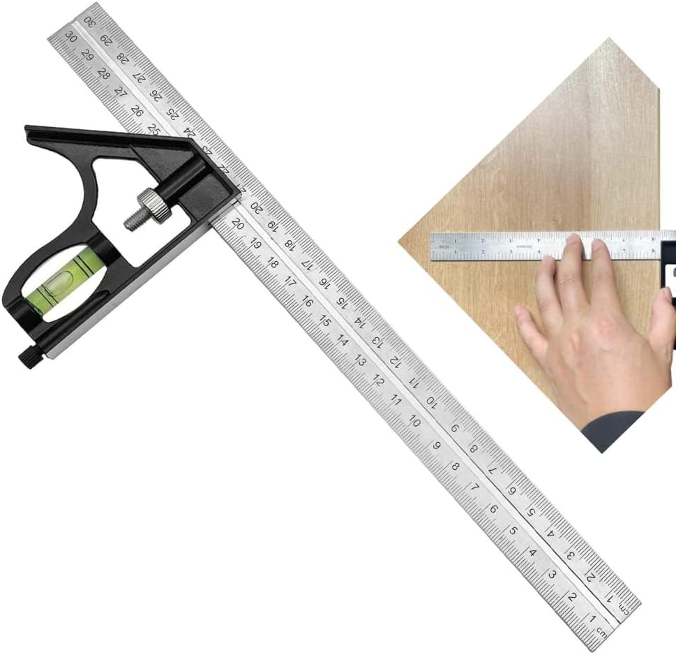 - Combination Square, Universal Adjustable Metric Stainless Steel Multifunctional Combination Try Square Set Right Angle Ruler Measurement Tools