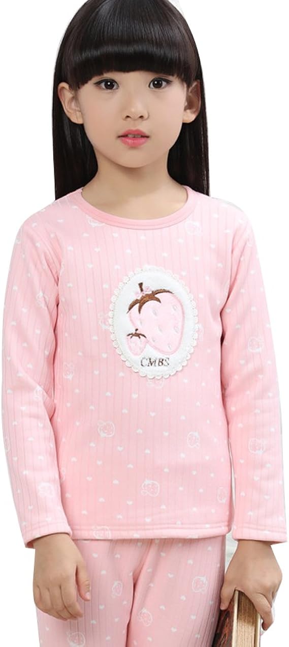 Amazon 子供パジャマ 裏起毛 スウェット 中学生 キッズ ジュニア 女の子長袖 トレーナー パンツ 上下セット 保育園 ガールズ 下着 寝巻き あったか 防寒保温下着 ピンク パジャマ 通販