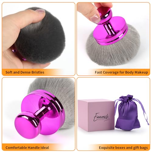 NOWFRESH Self Tanner Brush Extra Large Body Makeup Brush for Self Tanner - 74mm Wide Kabuki Brush for Body & Leg Makeup, Soft Bristles, Sunscreen Face& Back Makeup Brush (black)