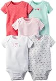Carter's Baby Girls' Multi-pk Bodysuits, Mint/Pink, 3 Months