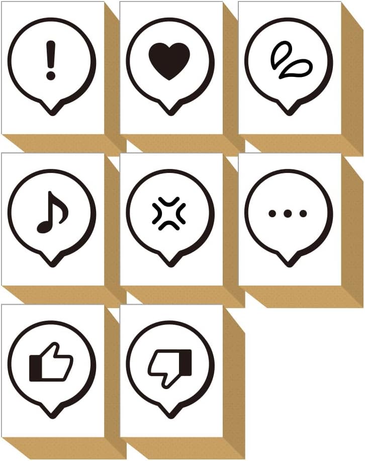 Amazon Co Jp スタンプ かわいい はんこ 木製 ゴム印 セット カレンダー 手帳 アイコン ハート 音符 グッドボタン バッドボタン 文房具 プレゼント 日本製 34 文房具 オフィス用品