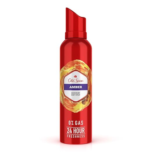 Old Spice Amber No Gas 24 hour Long Lasting Freshness Deodorant Perfume Body Spray For Men, 140ml at Rs. 150