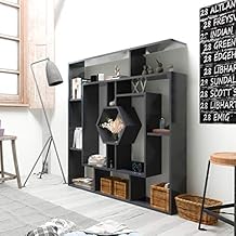 Decorotika 53" Labrina Geometric Bookcase for Home & Office Black