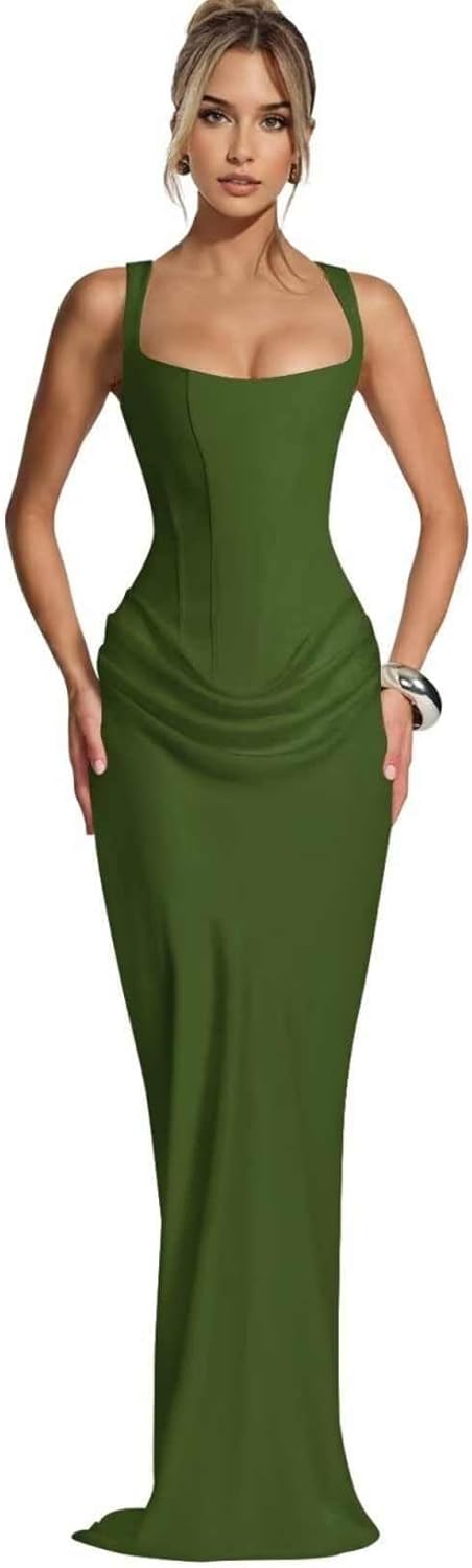 Satin Prom Dresses for Women 2026 Long Mermaid Formal Evening Gown with Pleated