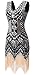 gastbypty Womens 1920's Gatsby Bead Sequin Deco Flapper Dress(Black,Small)