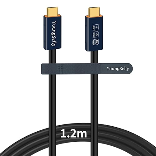 Miniatura 7 de Cable USB C macho a macho de 1.64 pies, compatible con Thunderbolt 43, USB43, soporta carga rápida de 240 W (48 V5 A máximo), transferencia de datos