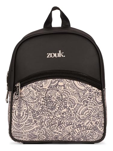 Image of ZOUK Dalila Mini Daypack | Stylish Small Backpack for Women | Compact | Bag for Girls | Daily College Use | Travel Day Pack | Vegan Leather | Handcrafted | Water-Resistant