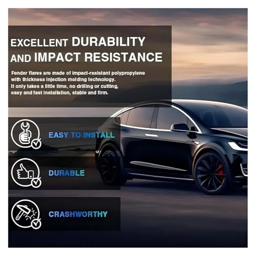 Guardabarros para evitar rayones en Tesla Model X 2016-2021, ceja de arco frontal derecha 4