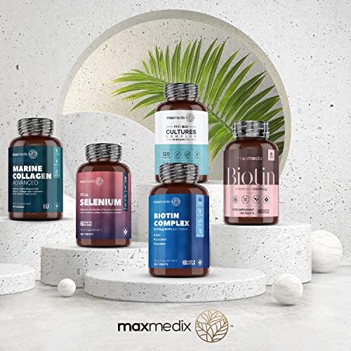 Biotin Complex - 1 Year Supply - Biotin 10000 mcg with Coconut, Zinc & Selenium - Alternative to Biotin Gummies - 365 Biotin Tablets - Hair Skin and Nails Vitamins for Women & Men - Made in The UK