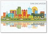San Salvador City Skyline Aimant de réfrigérateur classique