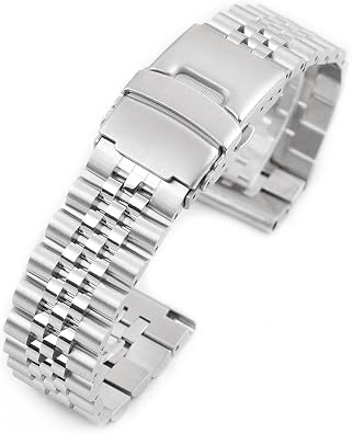 StrapHabit Jubilee Quick Release Watch Bracelet With Spring Bars - Band Strap Stainless Steel Vintage BOR 20mm 21mm 22mm