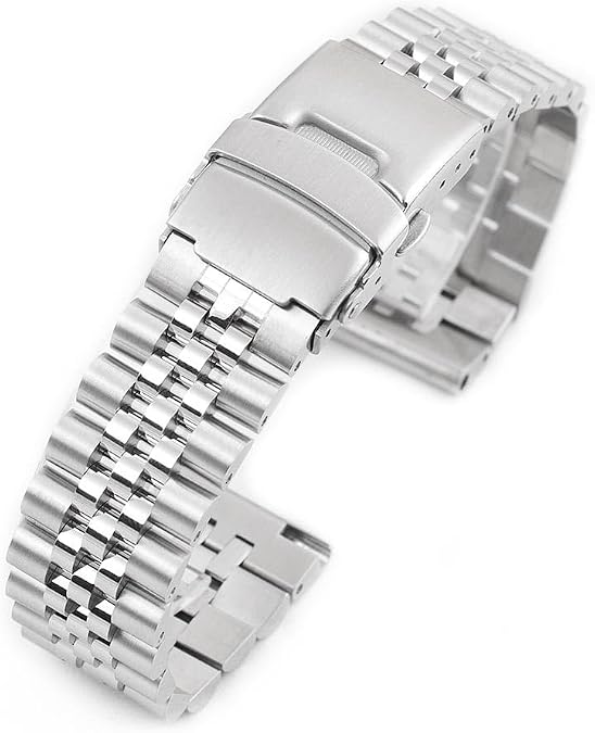StrapHabit Jubilee Quick Release Watch Bracelet With Spring Bars - Band Strap Stainless Steel Vintage BOR 20mm 21mm 22mm