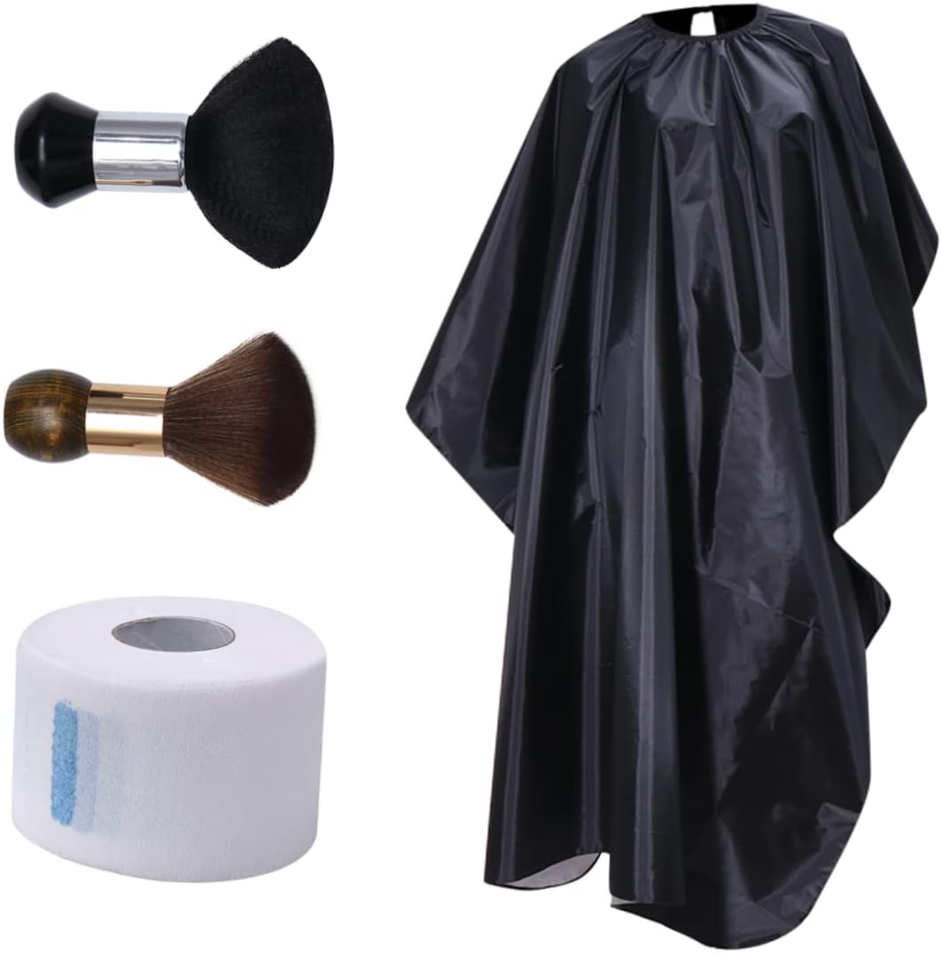 WOONEKY Hair Cutting Smock Barber Accessories Cape Hair Cutting Scissors Clippers Neck Duster Brush Styling Hairdresser Kit