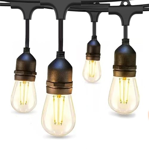 Dotrvmp Guirnalda Luces Exterior, 30M Guirnaldas de Luces Exterior con S14 LED E27 Bombillas 2W 150LM, IP65 Impermeable Luces Led Interior para Jardín, Patio, Café, Fiesta, Terraza