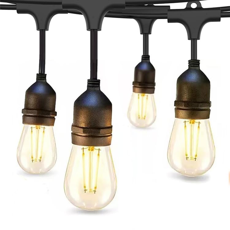 Dotrvmp LED Lichterkette Außen Innen 30m, 96FT mit E27 2W S14 Glühbirnen IP65 Wasserdicht Verbindbare Lichterketten für Garten, Balkon, Terrasse, Hochzeit, Party, Weihnachtsbaum 2700K Warmweiß