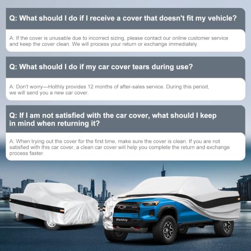Image of 10 Layers Truck Cover Waterproof All Weather Custom Fit Chevrolet Colorado(2003-2026) Extended /Crew Cab Short Bed, Outdoor Full Exterior Pickup Car Cover Sun Rain Snow Ice Protection. Sliver