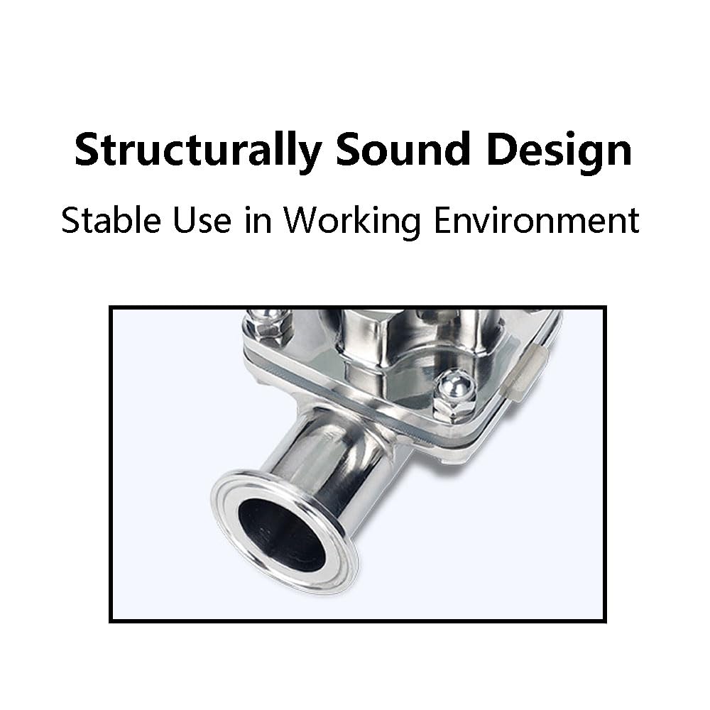 Edelstahl-Membranventil, DN40 1-1/2" Sanitär 2 Wege Silikon Dichtung Tri-Clamp Membranventil für Lebensmittel/chemische Industrie