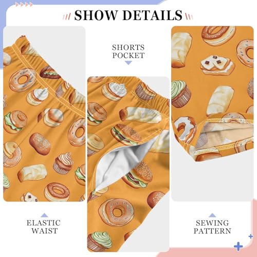 senya Orange Various Breads Long Pajama Pants Bottoms Soft Sleepwear with Pockets4