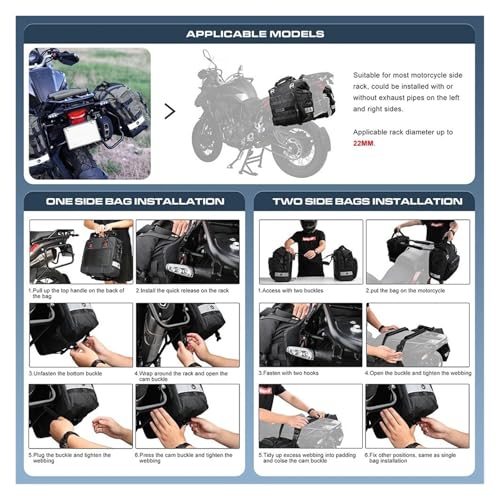 Bolsas de asiento de motocicleta con sillín interior extraíble e impermeable 6