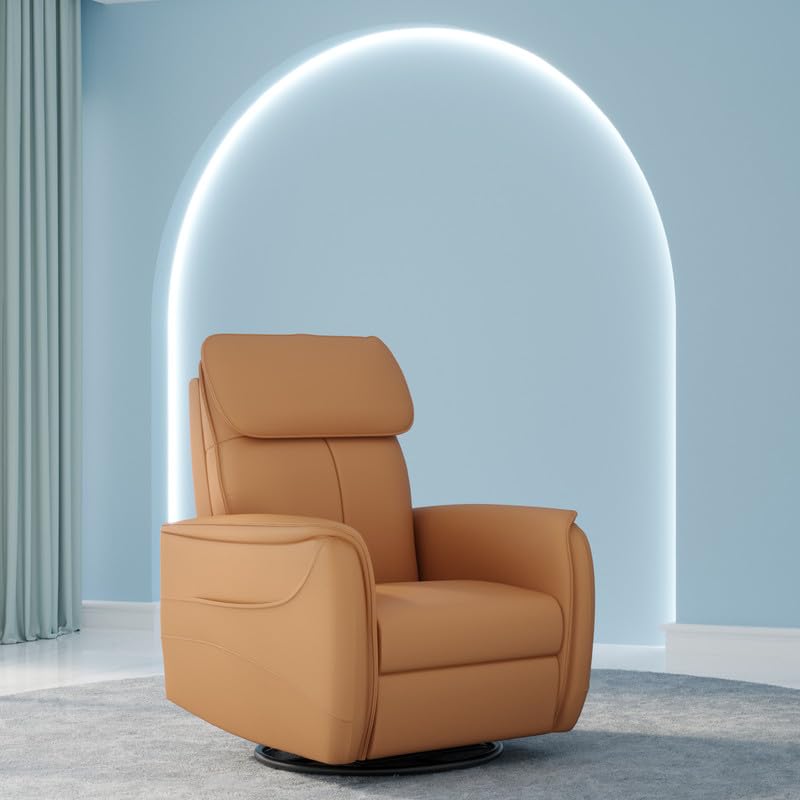 The Sleep Company Luxe Pro Massager Motorised Recliner | SmartGRIND Reviva-Luxe Massager Technology | Zero-Gravity Motorized Recline | Revolve Upto 270⁰ | Elegant Leatherette Upholstery | Brown-image-28