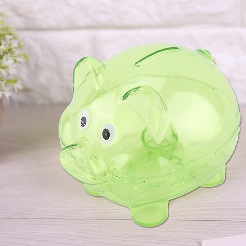 Miniatura 4 de Piggy Bank, Transparent Plastic Cute Creative Color Cartoon Pig Pig Bank Coin Money Cash Saving Box Lovely Furniture Ornaments Suitable for Gifts,