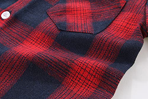 Image of Mud Kingdom Boys Plaid Flannel Shirt Long Sleeve Button Down Casual
