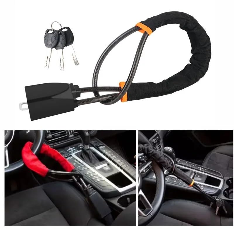 Corde verrouillage boucle ceinture sécurité pour bloquer le volant de voiture