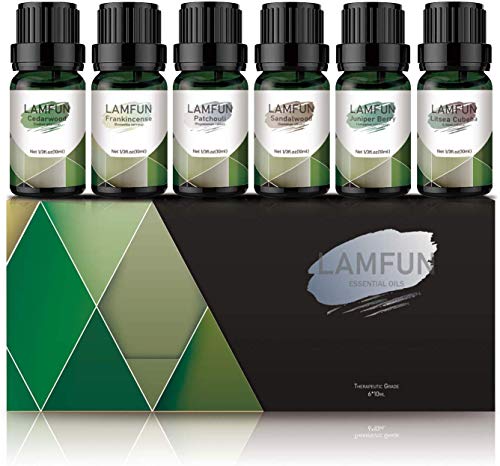 LamFun Essential Oils Set, Woodsy Essential Oils for Diffuser, Massage and Candles Making