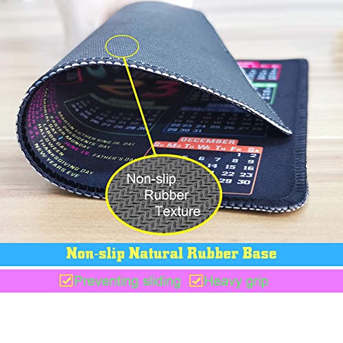 Mouse Pad With Stitched Edge, Computer Mouse Pad With Non-Slip Rubber Base, Mouse Pads For Computers Laptop Mouse 9.6X7.9X0.1 Inch (2023 Calendar Black) #TOP2