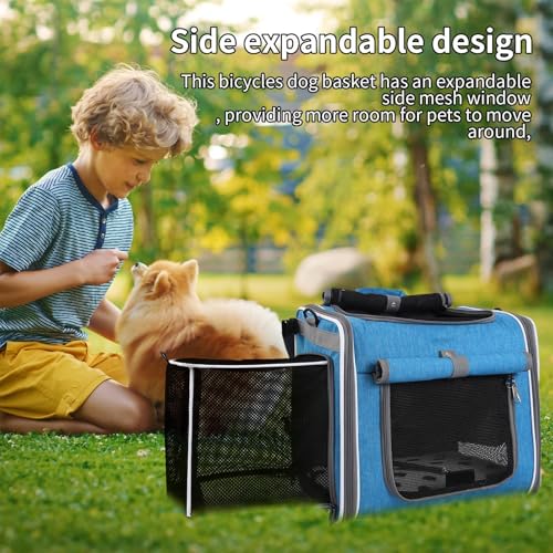 Cesta para perros de bicicleta y mochila de transporte ventilada para viajes 3