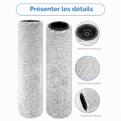 【Rouleau amovible】 3 pièces Rouleaux de brosse de rechange pour aspirateurs eau et poussière sans fil Tineco Floor One S9 Artist Pro, Floor One S7 Pro, Floor One S6/ Stretch S6/ Switch S6 (sans manche – vue 6