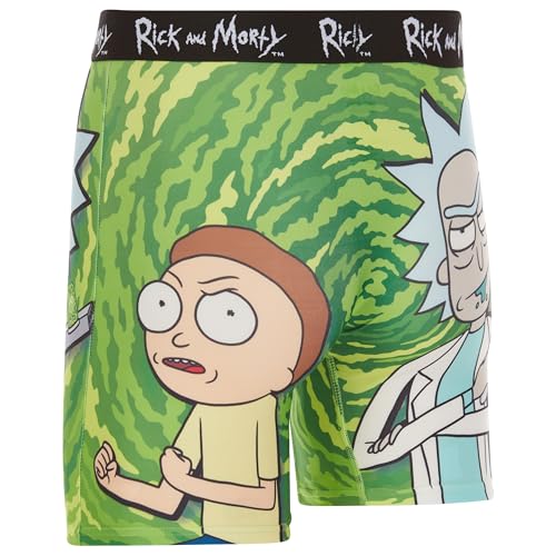 Mens Boxer Briefs - Rick and Morty Cotton Lined Crotch No Fly Underwear Boxers for Men with Support Pouch (S-XL)3