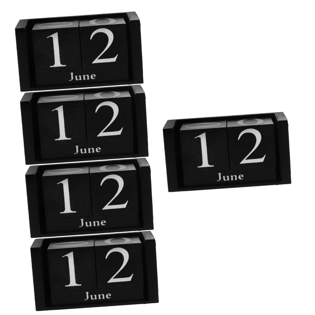 Operitacx 5st Kalender Aus Holzblöcken Stehender Kalender Eleganter Tisch Für Den Täglichen Gebrauch Eleganter Block Hölzern Einfach Büro Kleiner